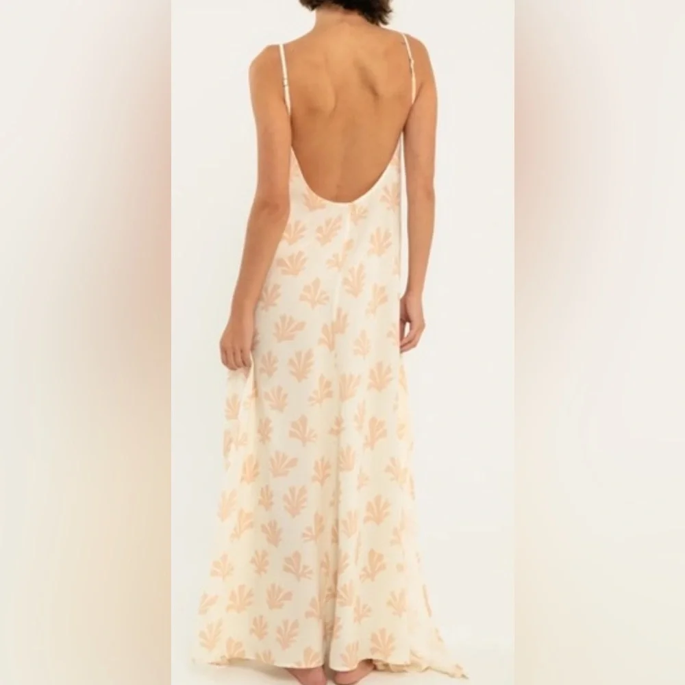 Citrine Swim Leta Dress $169 Hawaiian Shell‎ Tan Reef Resortwear Beach Tank Maxi
